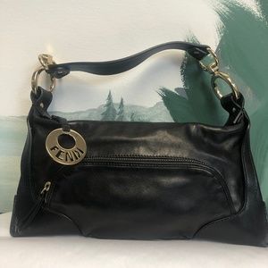 Fendi soft black leather - zipper has Fendi pull